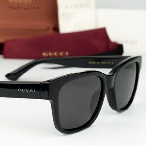 BRAND NEW Gucci GG1716S 001 Black Grey Square Unisex Sunglasses